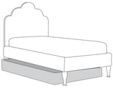 The Bronte Upholstered Trundle is the trundle that rolls under the Bronte Bed.  This trundle is perfect for kids' sleepovers. Designed to sit perfectly under the Bronte Upholstered Bed when not in use and rolled out when guests arrive.    This trundle fits the entire space under the bed of the corresponding bed size. Built with hidden castors, the trundle glides out easily from either side of the bed.