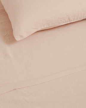 100% LINEN BLUSH DUVET SET