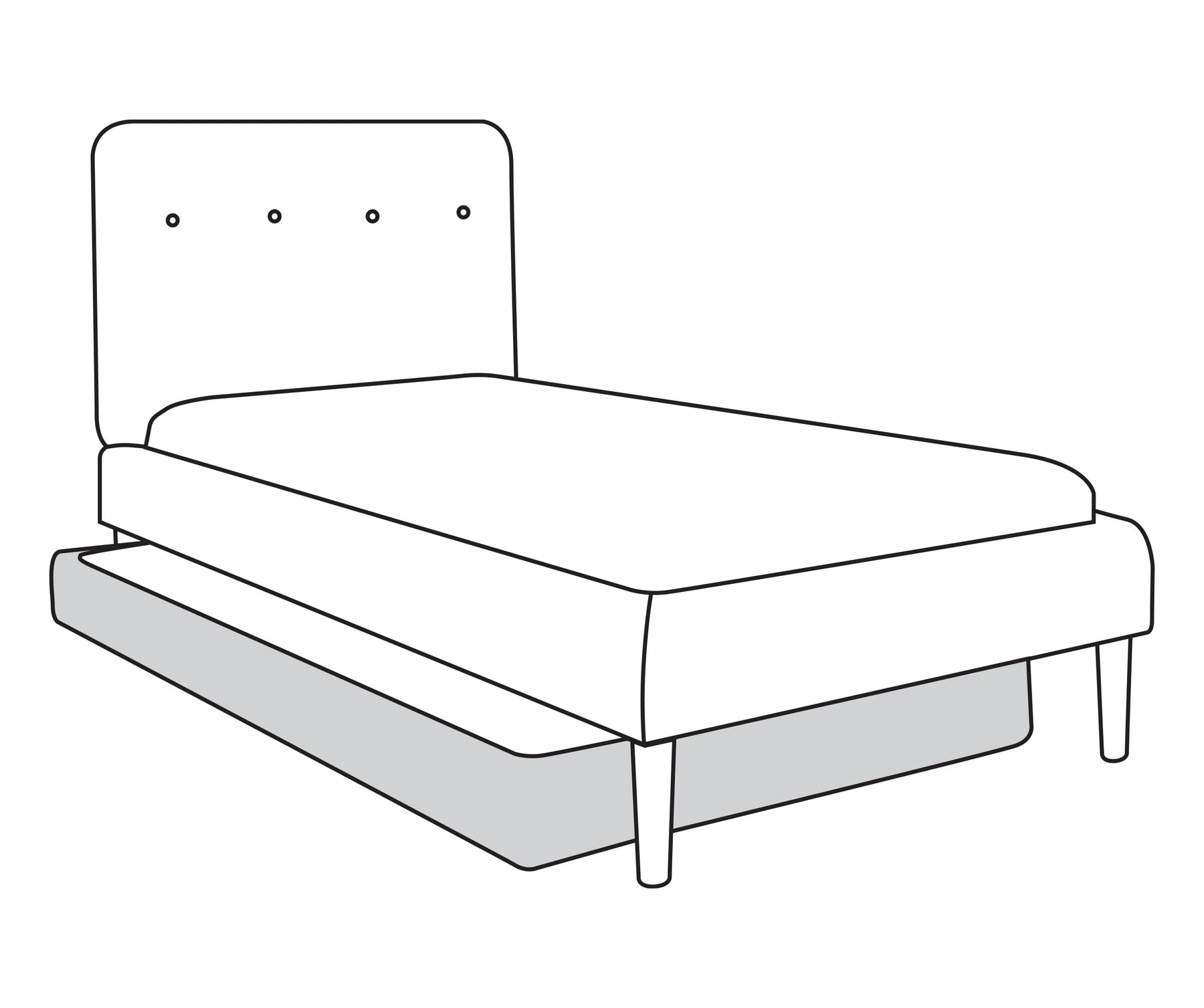 SCOOP UPHOLSTERED TRUNDLE