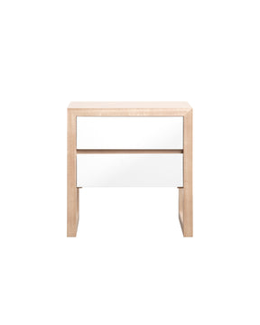 COLOUR BOX TIMBER BEDSIDE TABLE  |  2 DRAWER WHITEWASH