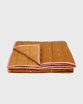 MOCHA DOT QUILTED THROW