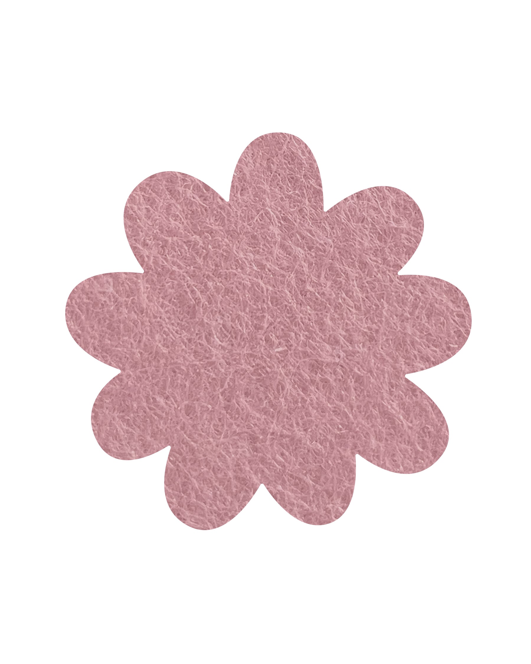Pink daisy shaped pinboard on a white background