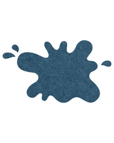 Denim Splat Pin Board, a rich blue felt board that blends fun and functionality for kids' rooms.