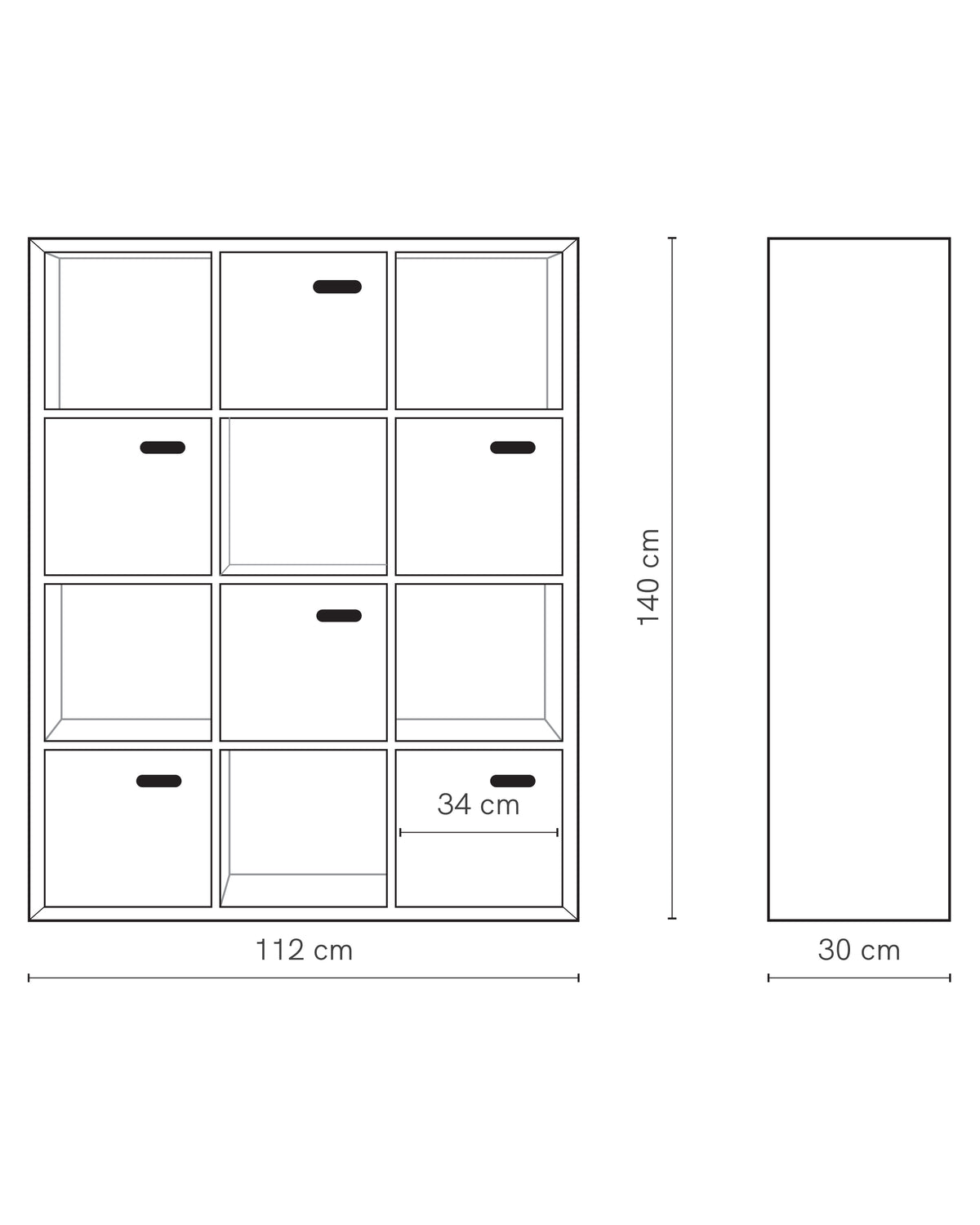 SCOOP COLOUR TIMBER BOOKCASE | 12 CUBE