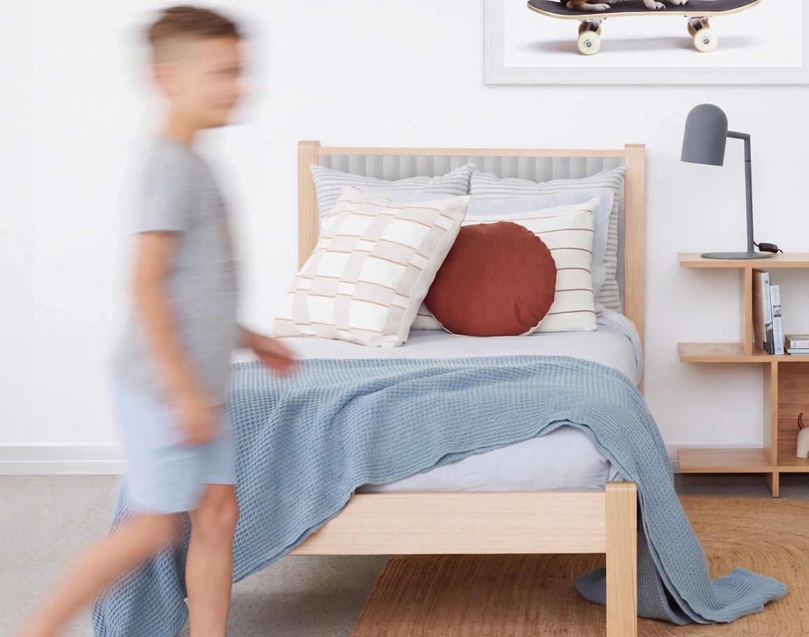Browse our designer collection of wooden timber beds. With optional trundles and a range of wood finishes, there is sure to be a looks to suit your home. Available in single bed, king single bed, double bed and queen bed sizes.