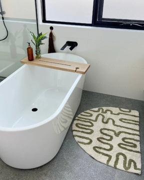 These gorgeous bath mats are bigger and better and here to make your bathroom experience a whole lot more fun! Available in Olive Green, Blue, Terracotta and Sand.