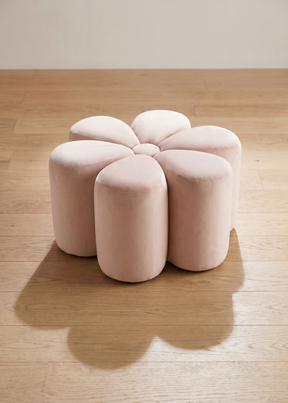 Cute Daisy Ottoman for children's interiors  — a whimsical statement piece designed to beautifully complement the Lilly & Lolly Daisy Collection. Inspired by the shape of a blooming flower.