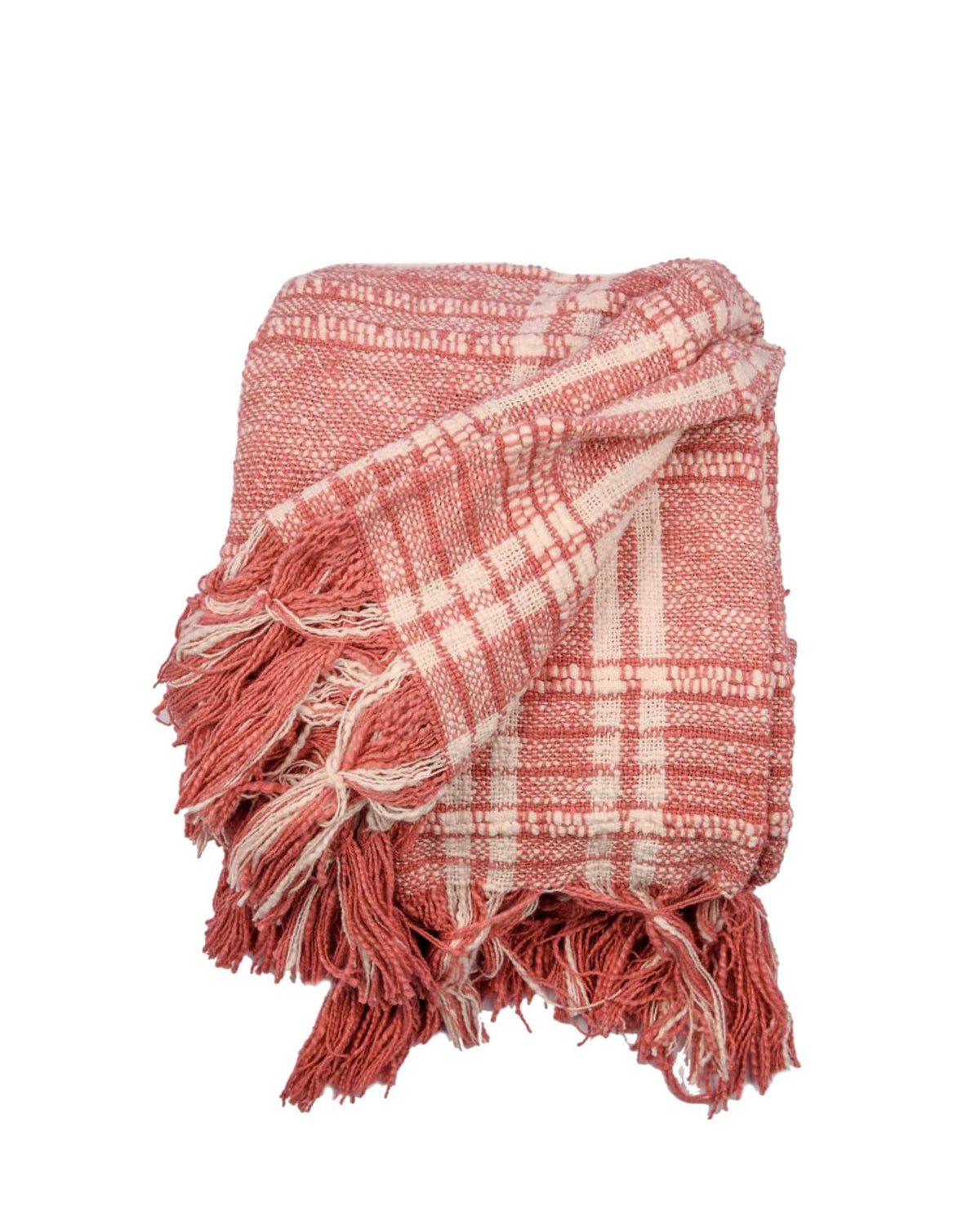 Brighten up your kid's beds with this stunning heavy check throw. 100% cotton and generously sized, featuring a soft hassled edge which falls beautiful on a bed. Colour Fig / Pink  180 x 130 cm