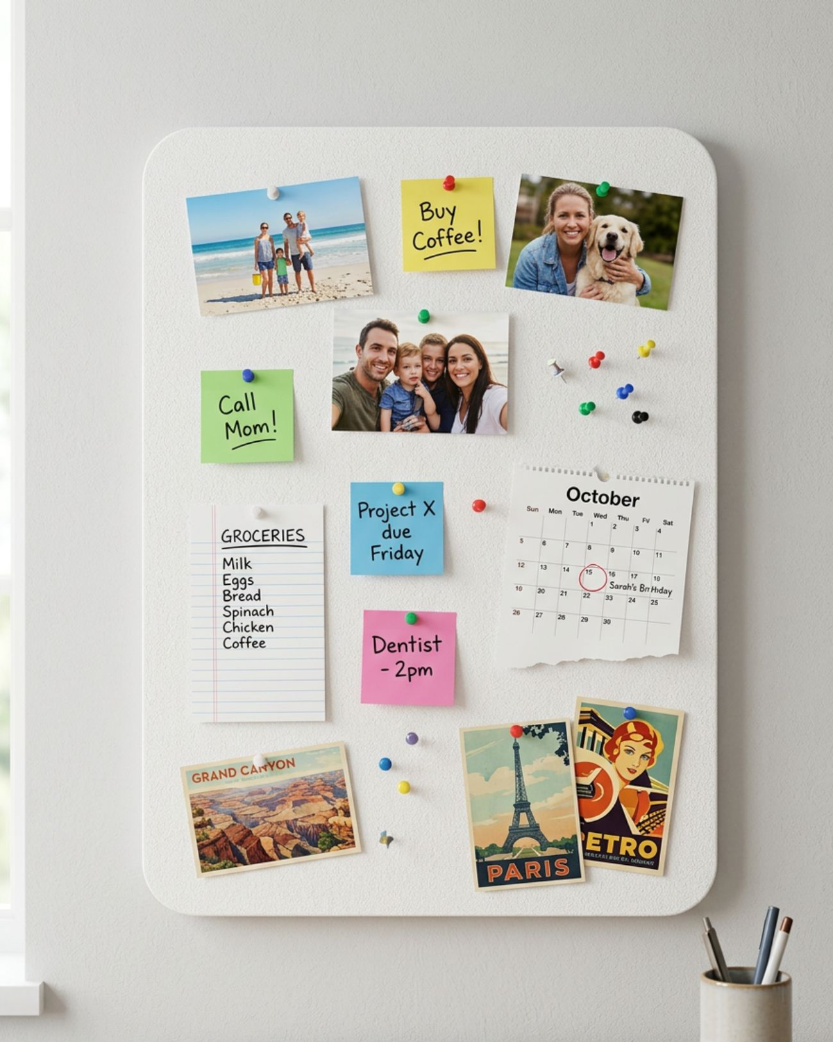 CURVED RECTANGLE PINBOARD | OFF-WHITE | CUSTOM