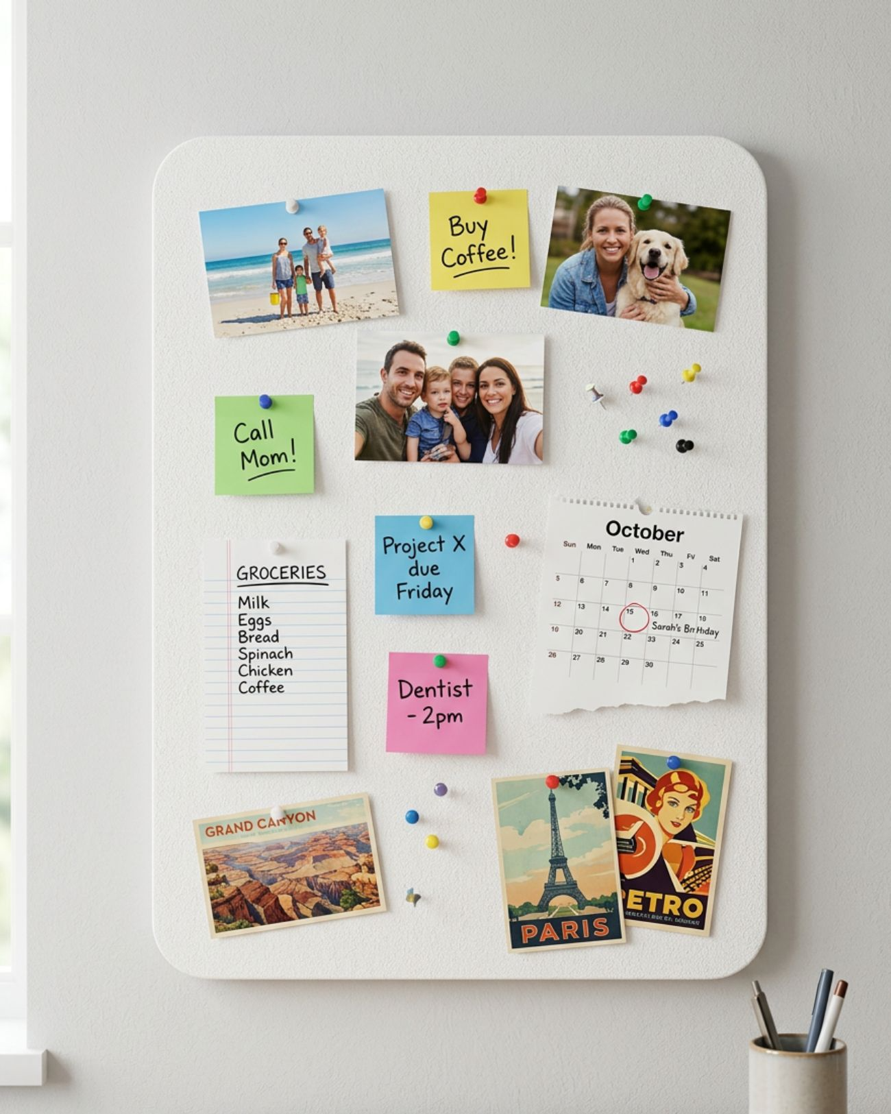 CURVED RECTANGLE PINBOARD | OFF-WHITE