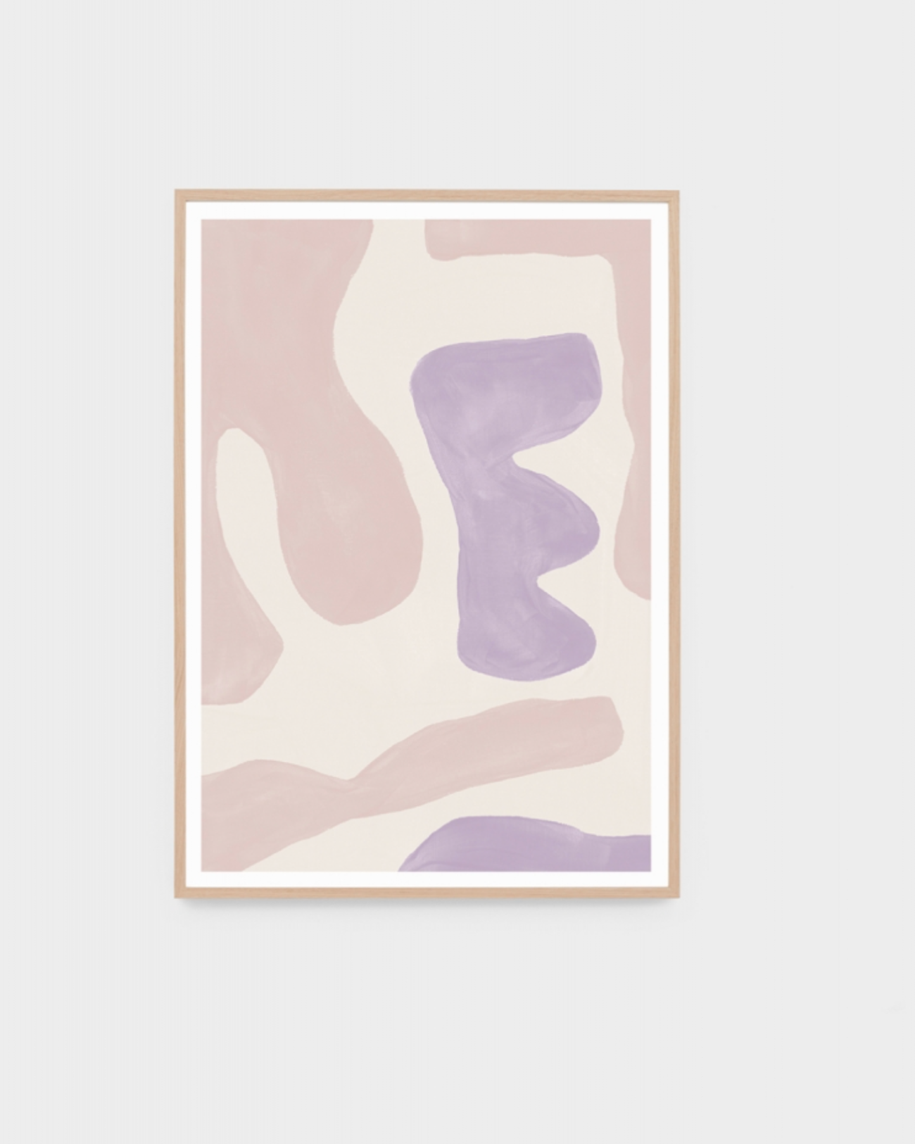 A pastel abstract print that will make a statement in any kids space. Featuring soft pink and lilac. This print can be hung two ways, as shown. Strung with cord and ready to hang. 87cm x 122cm x 4cm.