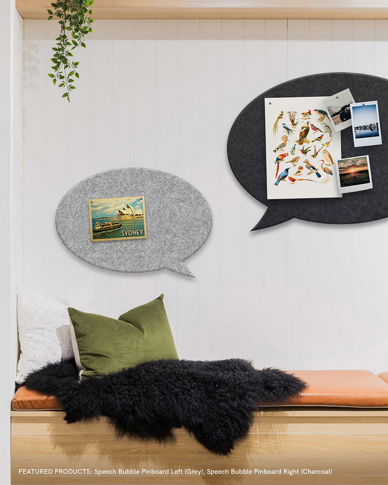 Shop our gorgeous felt-like pinboards.  If you have something to say, why not pin it up on our Speech Bubble Pinboards?