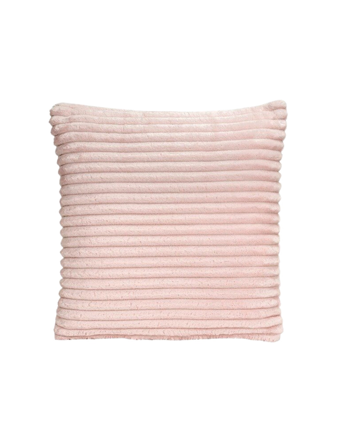 The velvet ribbed  cushion is incredibly soft and plush This plain-coloured cushion features a velour stripe pattern on both sides that creates a beautiful soft texture, perfect for a kids bed. Includes synthetic cushion fill.  50x50cm 