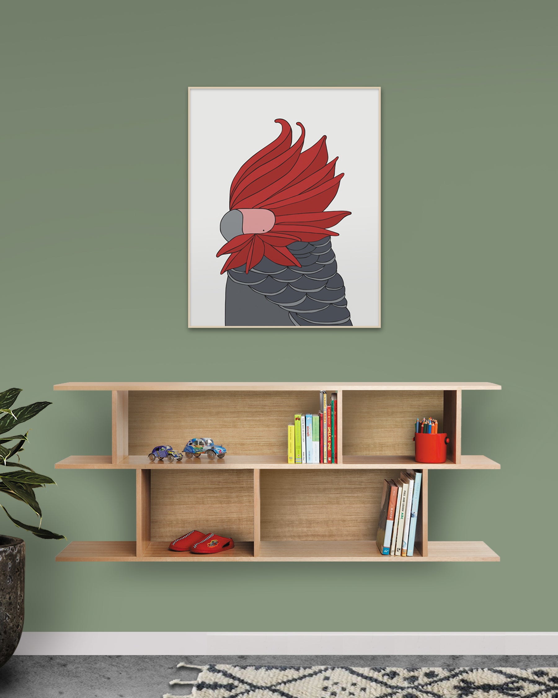 NED WALL MOUNTED BOOKCASE
