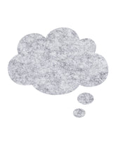 Silver Thought Bubble Pin Board with a sleek and neutral felt finish, ideal for organizing important notes and ideas.