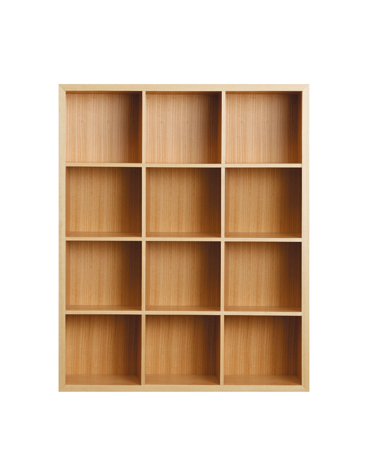 Scoop Bookcase Shell is an open bookcase with open cavities to display books and treasures. The shell frame conceals intricate mitred joinery. To add more storage options, add on interchangeable felt storage boxes.  Timber sourced from sustainably managed forests. Lead-times may vary from 6-14 weeks (contact our showroom). Timber swatches available on request.  140H x 30D x 112W cm